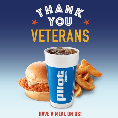 Pilot Company is offering military service members and their families a free meal on Veterans Day, November 11, 2022.