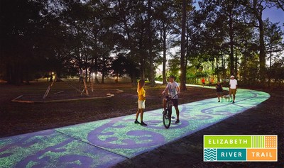 The Glowline opens on the Elizabeth River Trail in Norfolk, Virginia. Photo by Keith Lanpher.