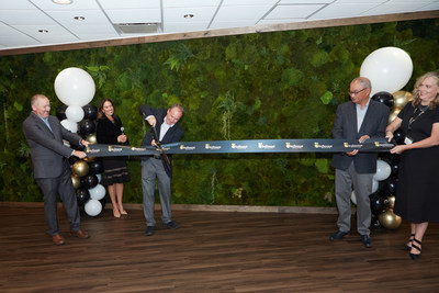 Infinant Health Cuts Ribbon on Global Executive Headquarters in Norwalk, Conn. Shown in the photo are David A. Mills, PhD, Kaile Zagger, Bruce German, PhD, Carlito Lebrilla, PhD, and Samara Freeman, PhD. Image courtesy of Infinant Health.