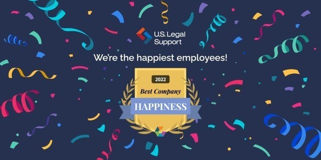 US Legal Support Recognized as One of Comparably’s Happiest Workplaces