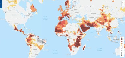 The global Climate Shift Index for October 27, 2022 reveals clear influences of climate change on temperatures in Latin America, western Europe, Africa, and Asia.