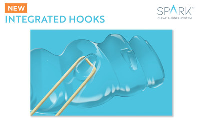 Spark™ Clear Aligners Release 13 includes proprietary Integrated Hooks