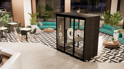 The startup Nooka Space brings innovation to airport terminals by introducing the concept of flex office booths on demand