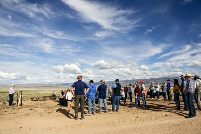 People gather on the Appaloosa Solar 1 project site.