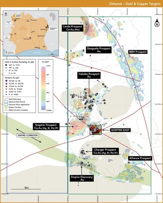 Figure 1: Sceptre East Prospect Location - Odienné Project (CNW Group/Awale Resources)