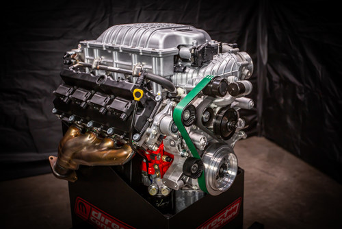 Dodge is introducing new supercharged and turbocharged muscle to boost the brand’s growing Direct Connection performance parts lineup, announcing two new series of crate engines for the street and strip: the Hellephant and HurriCrate series of engines.