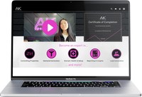 An open laptop displaying a preview of AK Onboarding.