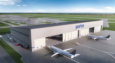 Porter entreprend la construction de deux nouveaux hangars qui lui serviront de base pour l'entretien de ses aronefs. 200 emplois locaux permanents  plein temps seront crs. (Groupe CNW/Porter Airlines)