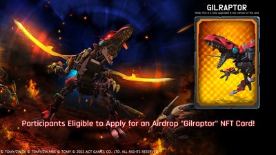 1,000 limited-edition Gilraptor NFT cards to be available as airdrop
