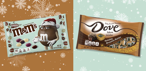 M&M’S® and DOVE® adds new, limited-edition flavors to their seasonal lineups, including M&M’S Espresso Dark Chocolate Candies, which combine a smooth and rich espresso flavor with creamy dark chocolate, coated in festive-colored candy shells, and DOVE PROMISES Silky Smooth Holiday Brownie Batter, which delivers on the classic holiday favorite flavor, featuring a gooey brownie-batter filling inside the brand’s milk chocolate shell wrapped in Christmas tree-patterned foil