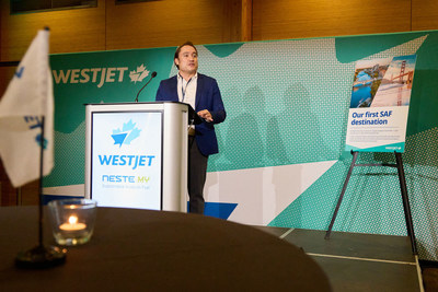 Gareth Lewis, directeur du développement durable et de l'ESG, WestJet (Groupe CNW/WESTJET, an Alberta Partnership)