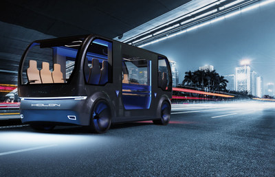 The concept vehicle of the autonomous mover that HOLON will present at CES 2023 in Las Vegas.