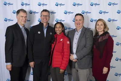 The Canadian Paralympic Committee and Pfizer Canada have renewed their partnership through 2025. L-R: Dean Brokop, Director, Paralympic Foundation of Canada; Franois Robert, Executive Director, Partnerships, Canadian Paralympic Committee; Najah Sampson, President, Pfizer Canada; Vincent Lamoureux, Director, Global Health and Social Impact, Pfizer Canada; Karine Grand'Maison, Vice President, Access and Government Relations, Pfizer Canada (CNW Group/Canadian Paralympic Committee (Sponsorships))