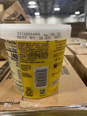 Nestlé USA Announces Voluntary Recall of Limited Quantity of Edible Chocolate Chip Cookie Dough Tubs from NESTLÉ® TOLL HOUSE® Due to Potential Presence of Foreign Material