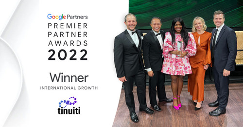 Tinuiti remporte le prix Google Premier Partner of the Year pour le développement international ;  Tinuiti, l'un des principaux partenaires de Google, reçoit le prix le plus prestigieux du secteur pour ses marques leaders sur les marchés mondiaux émergents et son expansion internationale réussie.