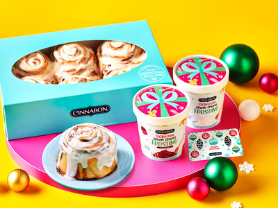 In addition to the limited-time frosting pints, make the season merry by bringing Signature Cream Cheese or Caramel PecanBon CinnaPacks to this year’s holiday gatherings. If you decide to give the gift of a Cinnabon gift card, you’ll treat yourself too! Fans will receive a $5 Reward Card* with each $25 gift card purchase at participating bakeries.