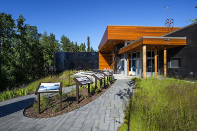 The Kenai National Wildlife Refuge Visitor's Center in Soldotna, AK, designed by Cushing Terrell, is representative of the firm's experience with U.S. natural and cultural sites. This LEED Silver project includes a PV array along with a sod roof and a natural ventilation system.