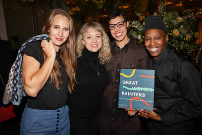 Loie Hollowell, Hilary Pecis, Jordan Casteel, Genesis Tramaine holding "Great Women Painters." (c) Jeremy Lawson Photography (PRNewsfoto/Phaidon)
