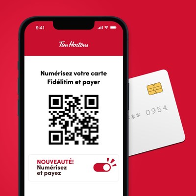 Payez plus rapidement grâce à la fonction « Numérisez et payez » sur l'appli Tim Hortons - Une seule étape pour payer, gagner des points FidéliTim(MC) et utiliser des récompenses!