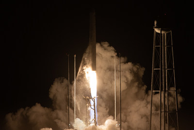 A Northrop Grumman Antares rocket, with the company's Cygnus spacecraft aboard, launched at 5:32 a.m. EST, Monday, Nov. 7, 2022, from the Mid Atlantic Regional Spaceport's Pad-0A, at NASA's Wallops Flight Facility in Virginia. Northrop Grumman's 18th contracted cargo resupply mission with NASA to the International Space Station will deliver more than 8,000 pounds of science and research, crew supplies and spacecraft hardware to the orbital laboratory and its crew. This Cygnus spacecraft is named after the first American woman in space, Sally Ride. A Northrop Grumman Antares rocket, with the company's Cygnus spacecraft aboard, launched at 5:32 a.m. EST, Monday, Nov. 7, 2022, from the Mid Atlantic Regional Spaceport's Pad-0A, at NASA's Wallops Flight Facility in Virginia. Northrop Grumman's 18th contracted cargo resupply mission with NASA to the International Space Station will deliver more than 8,000 pounds of science and research, crew supplies and spacecraft hardware to the orbital laboratory and its crew. This Cygnus spacecraft is named after the first American woman in space, Sally Ride. Photo Credit: NASA/Jamie Adkins