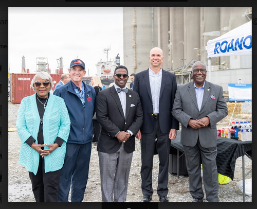 From left to right, Virginia State Senator Louise Lucas, Virginia State Senator John Cosgrove, Delegate Cliff Hayes, Mid-Atlantic Business Unit Chairman Kevin Baird and US Senator State of Virginia's Lionell Spruill were in attendance at the groundbreaking event.