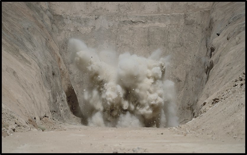 Opening blast in the box-cut at the Dasa Uranium Project marks the commencement of underground development. (CNW Group/Global Atomic Corporation) Opening blast in the box-cut at the Dasa Uranium Project marks the commencement of underground development. (CNW Group/Global Atomic Corporation)