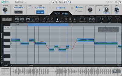 Auto-Tune Pro X: Graph Mode (shown in Light Mode)