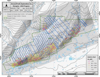 Figure 1: Overview map showing soil and VLF surveys completed. (CNW Group/Targa Exploration Corp.)