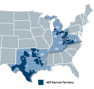 American Electric Power's Service Area in the US