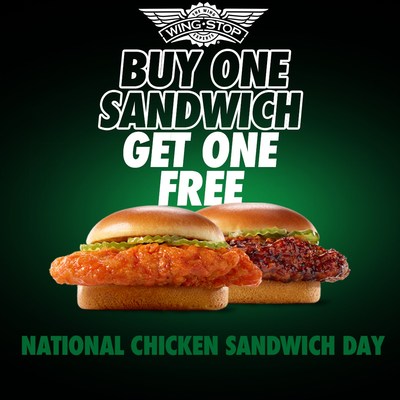 With 12 bold flavors to choose from, Wingstop is running a “buy one get one free” (BOGO) chicken sandwich promotion this National Chicken Sandwich Day on Nov. 9.