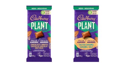 La Cadbury Plant Bar est disponible chez les dtaillants  l'chelle nationale et est offerte en deux saveurs : Chocolat onctueux et Caramel sal. (Groupe CNW/Mondelez International, Inc.)