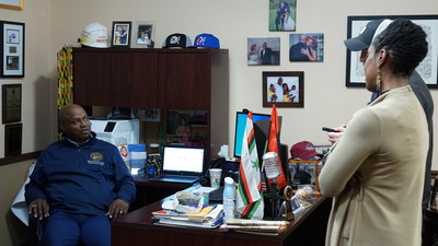 Speaker with his team members just before the polls closed on election day.