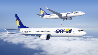 A rendering of 737-8 and 737-10 in Skymark livery. (Boeing Image)