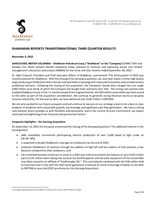 SHAMARAN REPORTS TRANSFORMATIONAL THIRD QUARTER RESULTS (CNW Group/ShaMaran Petroleum Corp.)