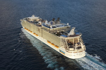 Allure of the Seas at sea.