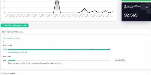 Malware scan dashboard Malware scan dashboard