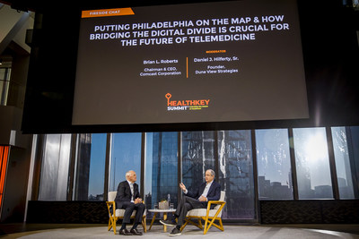 Daniel J. Hilferty (left) hosts fireside chat with Brian L. Roberts (right) on Philadelphia's growing role as an innovation hub