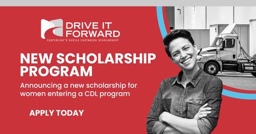 The Drive It Forward scholarship will provide financial assistance to one woman every year who is entering a CDL program to pursue a career as a commercial driver.