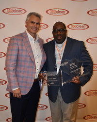 Lorenzo Bates, a U.S. Navy veteran and 360clean franchisee owner in Greenville, South Carolina, received the company's Top Gun Award in 2020 and 2021 for top producers from 360clean CEO and Founder Barry Bodiford. He also received the Franchisee of the Year Award in 2020 and the Rookie of the Year Award in 2018.