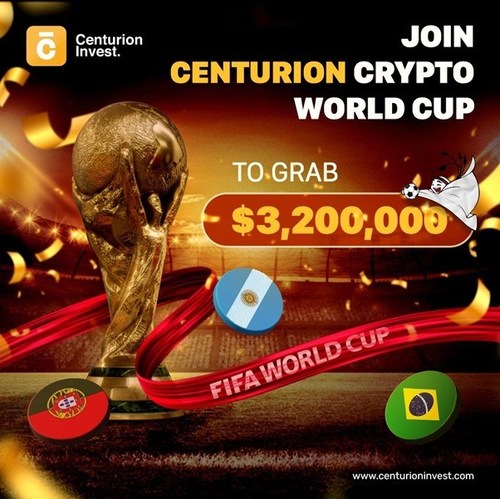 Centurio Invest offering to Football Fans at the FIFA World Cup over $3.2 million in USDT (PRNewsfoto/CENTURION TELECOM FZ LLC)
