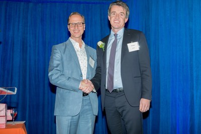 David Gillcrist, Executive Director of Project FIND, and honoree Will Blodgett, Founder & CEO of Tredway, at the nonprofit's annual gala in Manhattan.