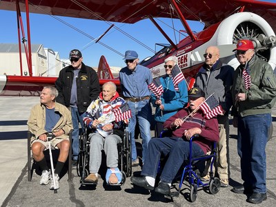 U.S. Army veteran, 93-year-old Earl Lee was among eight veterans from Mesa Valley Estates Senior Living and Memory Care, Mesquite, Nev., honored for their service by the nonprofit Dream Flights. Dream Flights gives back to those who gave by giving them free flights in restored, open-cockpit biplanes. www.dreamflights.org