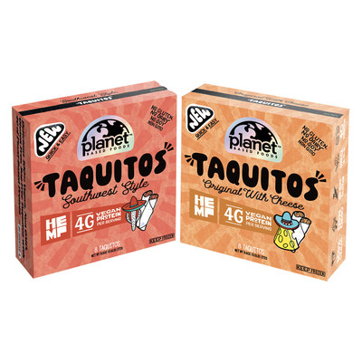 Planet Based Foods’ hemp-based Original Taquitos and Southwest Taquitos debut in the freezer aisle at 700 Kroger stores across 10 states. (CNW Group/Planet Based Foods)