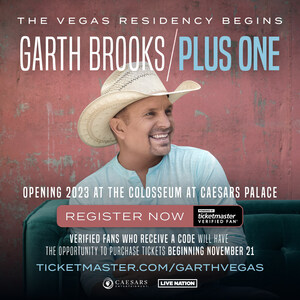 GARTH BROOKS ANNOUNCES NEW LAS VEGAS RESIDENCY GARTH BROOKS/PLUS ONE AT THE COLOSSEUM AT CAESARS PALACE BEGINNING IN 2023