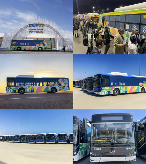 Higer Bus Company atende COP27 com ônibus elétricos (PRNewsfoto/Higer)