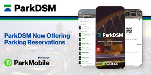 Through ParkDSM, reservations can be made for upcoming events at the Iowa Events Center, and more public and private off-street locations will be added soon. Reservations can be made via the ParkDSM app.