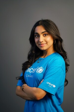 Actor Saara Chaudry joins UNICEF Canada as an Ambassador and calls on Canadians to Go Blue for National Child Day to champion children's rights