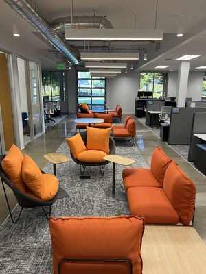 CRB's new Orange County, California, office includes plentiful collaboration space leading to an outdoor area that can host client or employee gatherings.