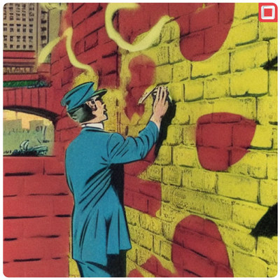 1940s Street Artist by Vintage Comics, Vermillio