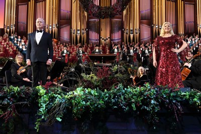 Neal McDonough and Megan Hilty in “O Holy Night: Christmas with The Tabernacle Choir”